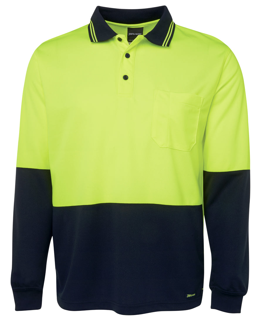 6HVPL-Jb'S Hi Vis L/S Trad Polo