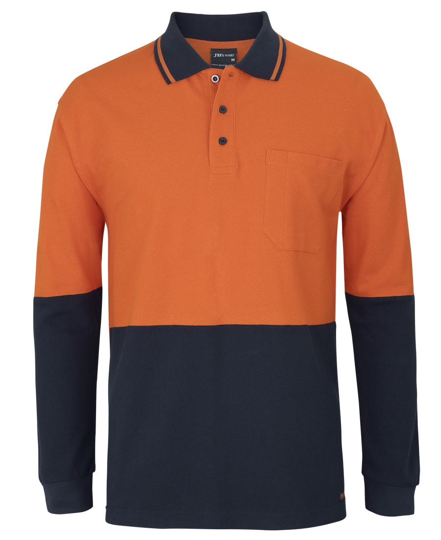 6HVQL-Jb'S Hi Vis L/S Cotton Pique Trad Polo