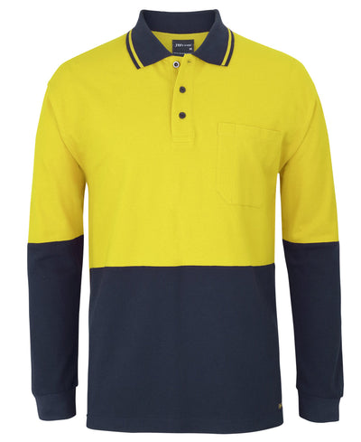 6HVQL-Jb'S Hi Vis L/S Cotton Pique Trad Polo