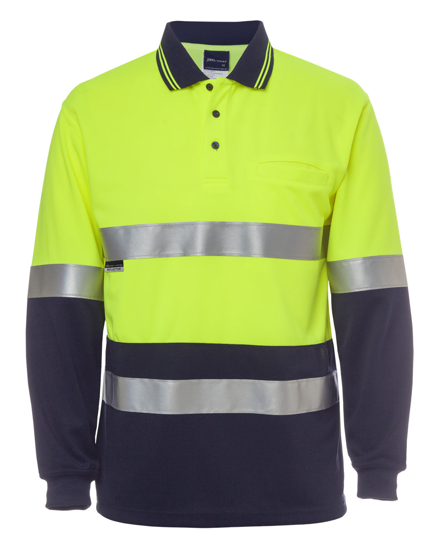 6HVSL-Jb'S Hi Vis L/S (D+N) Trad Polo
