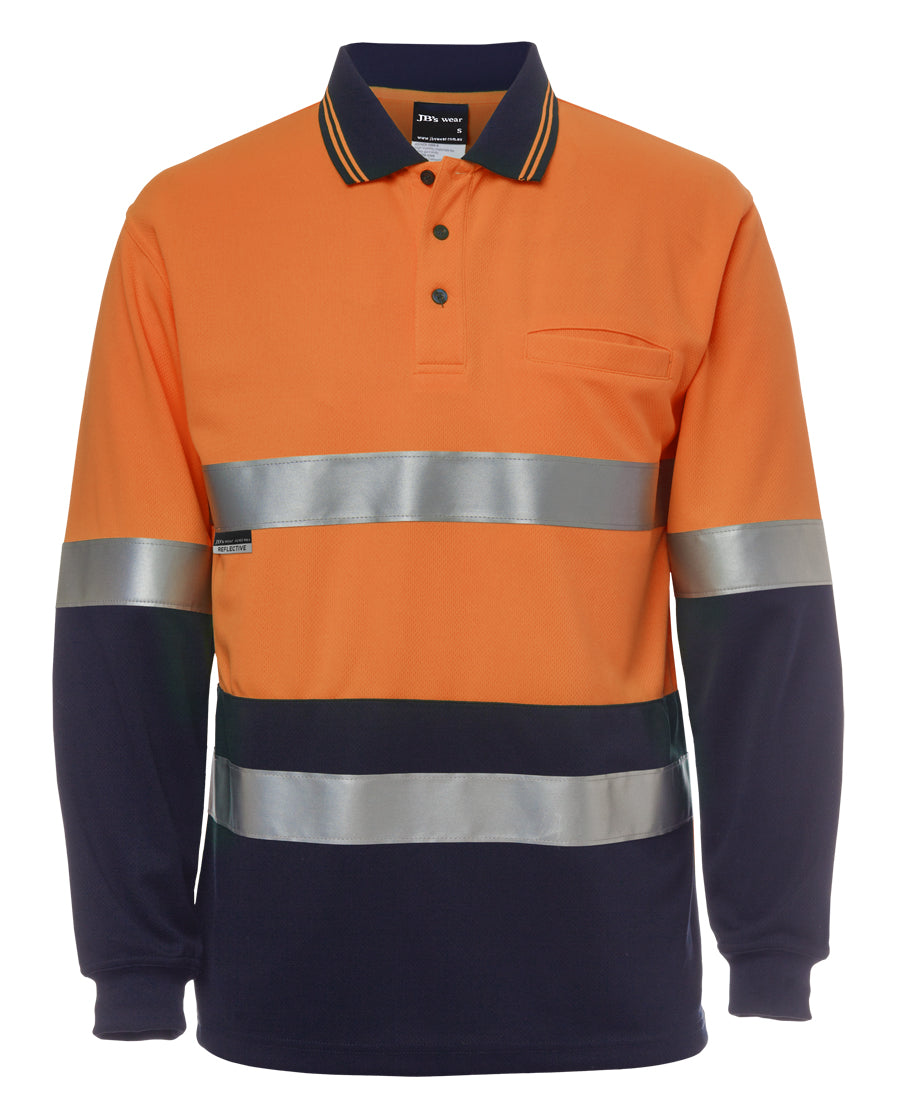 6HVSL-Jb'S Hi Vis L/S (D+N) Trad Polo