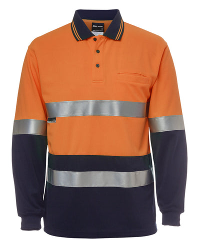 6HVSL-Jb'S Hi Vis L/S (D+N) Trad Polo