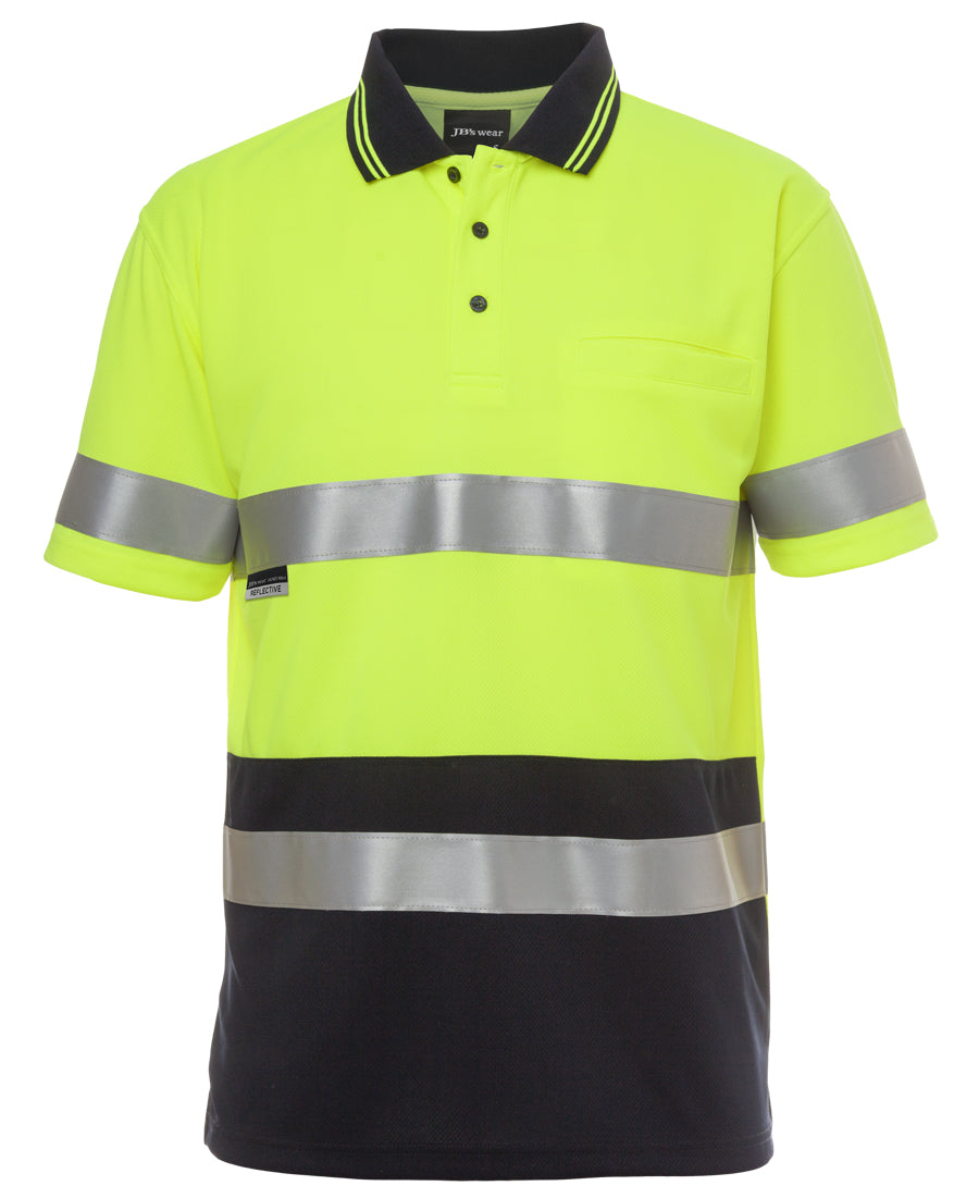 6HVST-Jb'S Hi Vis S/S Non Cuff (D+N) Trad Polo