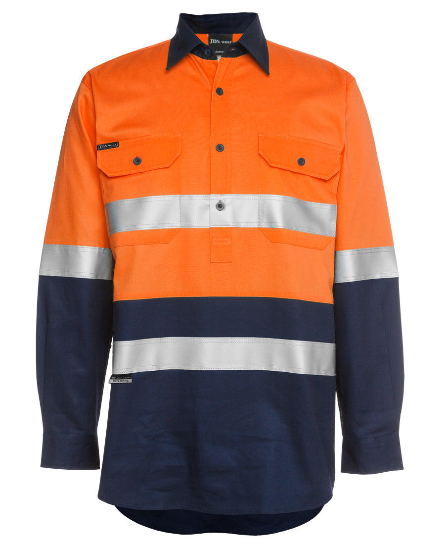 6HWCF-Jb'S Hi Vis (D+N) Close Front L/S 190G Shirt