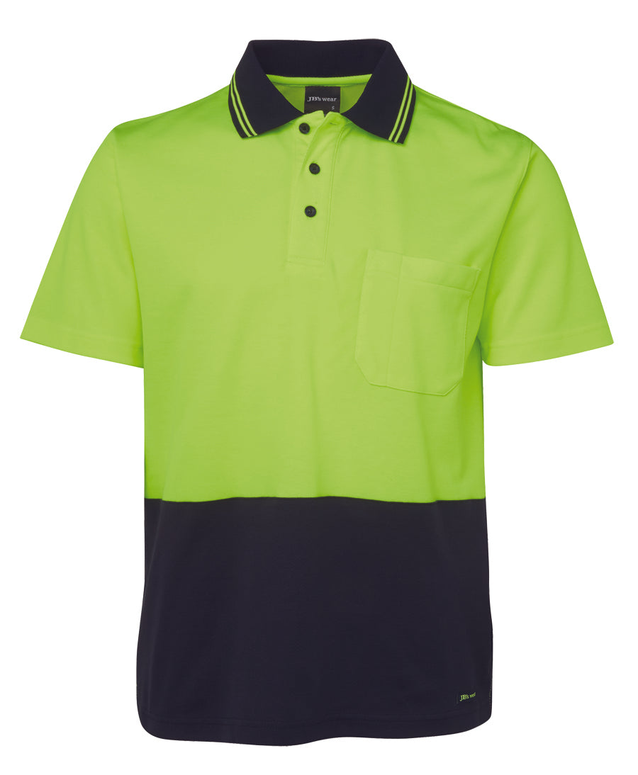 6NCCS-Jb'S Hi Vis Non Cuff S/S Cotton Back Polo