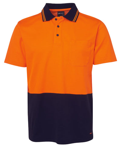 6NCCS-Jb'S Hi Vis Non Cuff S/S Cotton Back Polo