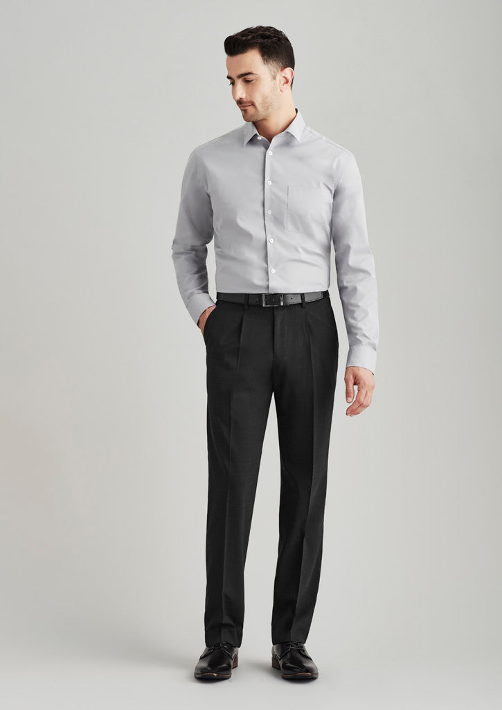 74011S-Comfort Wool Stretch Mens One Pleat Pant Stout