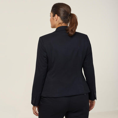 POLY VISCOSE STRETCH TWILL 1 BUTTON CROPPED JACKET