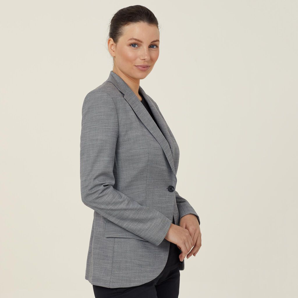 WOMEN'S LINEN LOOK HALF-LINED JACKET