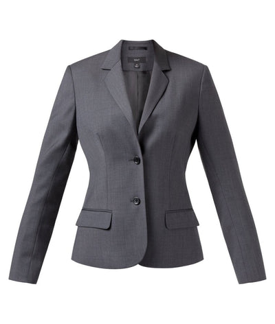 SHARKSKIN 2 BUTTON MID-LENGTH DETAIL JACKET