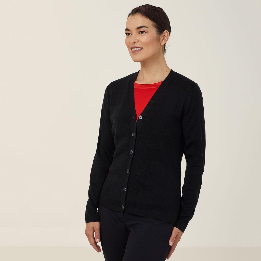ACRYLIC BUTTON FRONT CARDIGAN