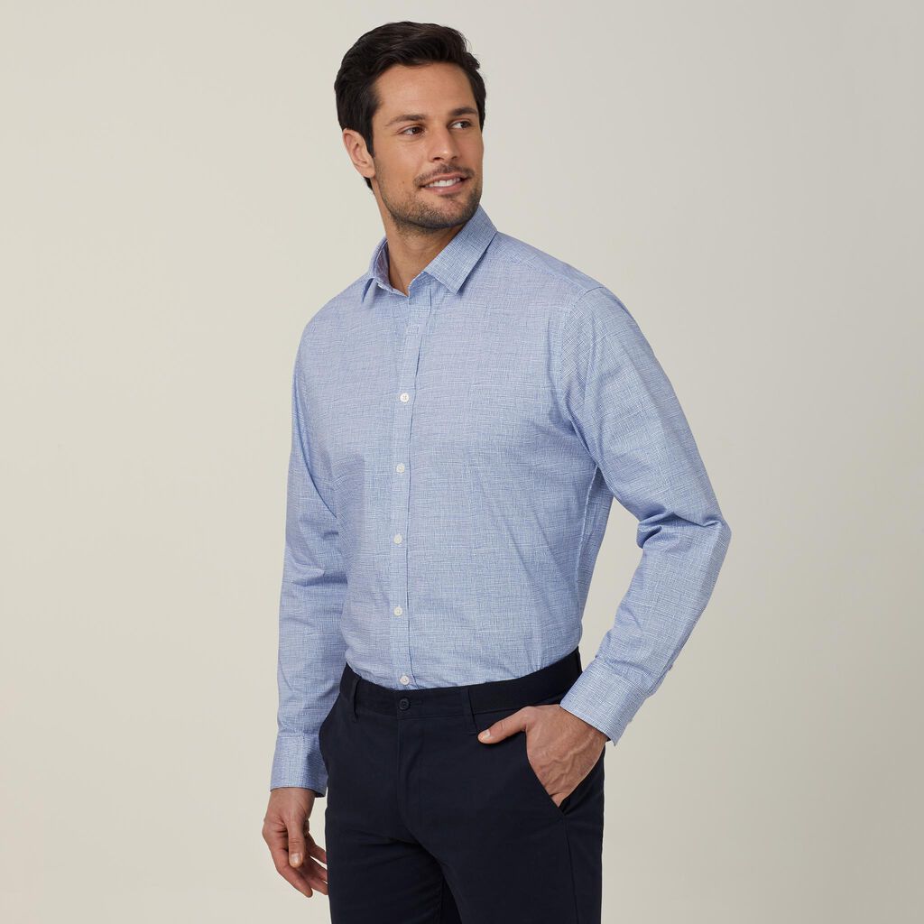 AVIGNON ABSTRACT PRINT STRETCH LONG SLEEVE SHIRT