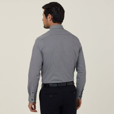 MEN'S AVIGNON GINGHAM CHECK STRETCH LONG SLEEVE SLIM SHIRT