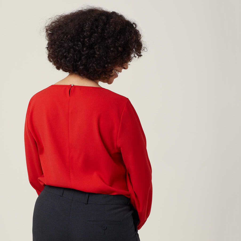 HEAVY STRETCH GEORGETTE LONG SLEEVE BLOUSE