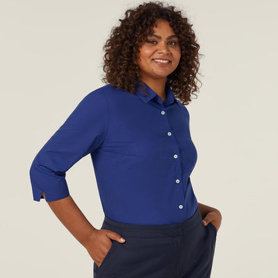 POLY COTTON END ON END 3/4 SLEEVE SHIRT
