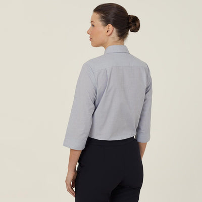 POLY COTTON END ON END 3/4 SLEEVE SHIRT