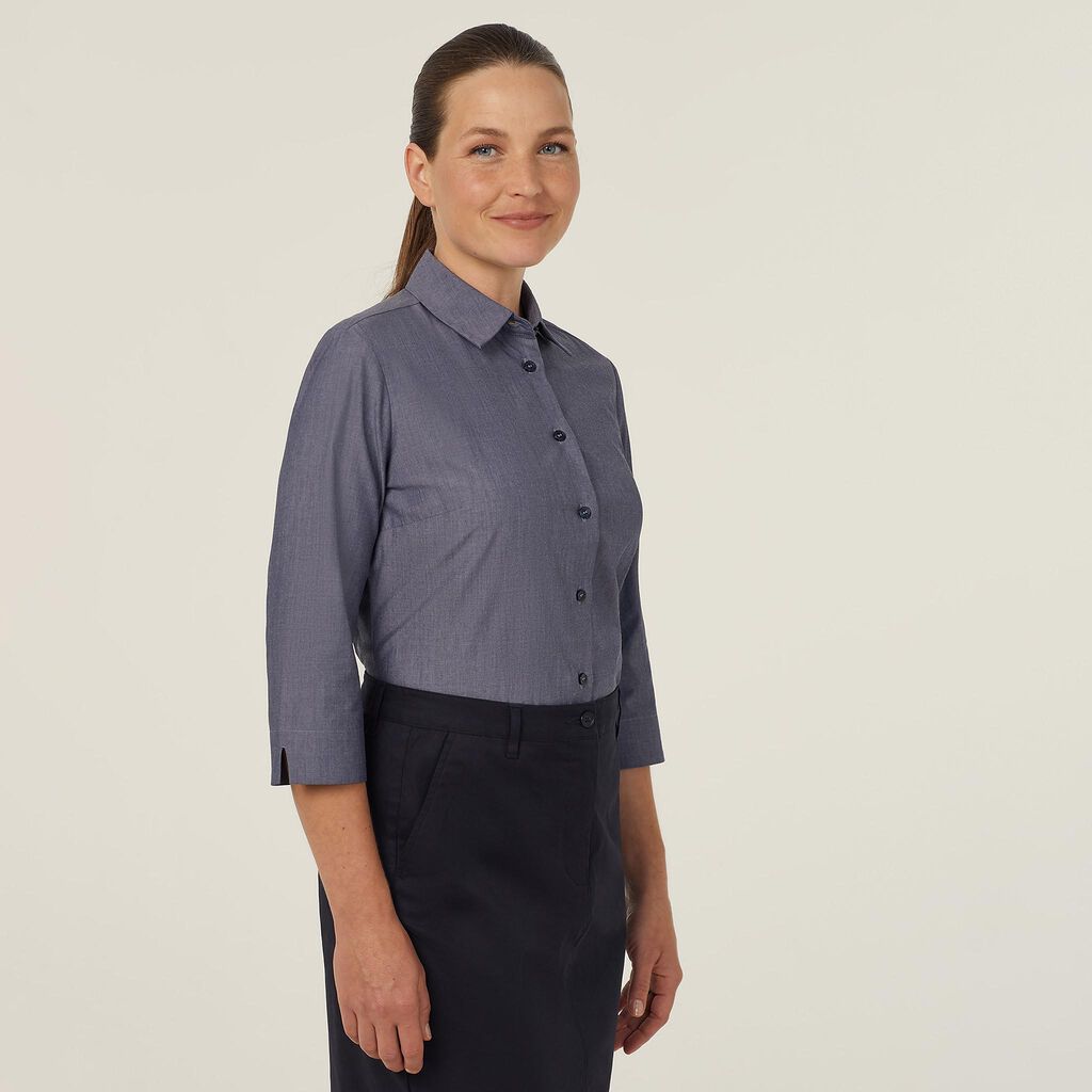 POLY COTTON END ON END 3/4 SLEEVE SHIRT