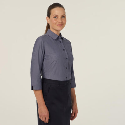 POLY COTTON END ON END 3/4 SLEEVE SHIRT