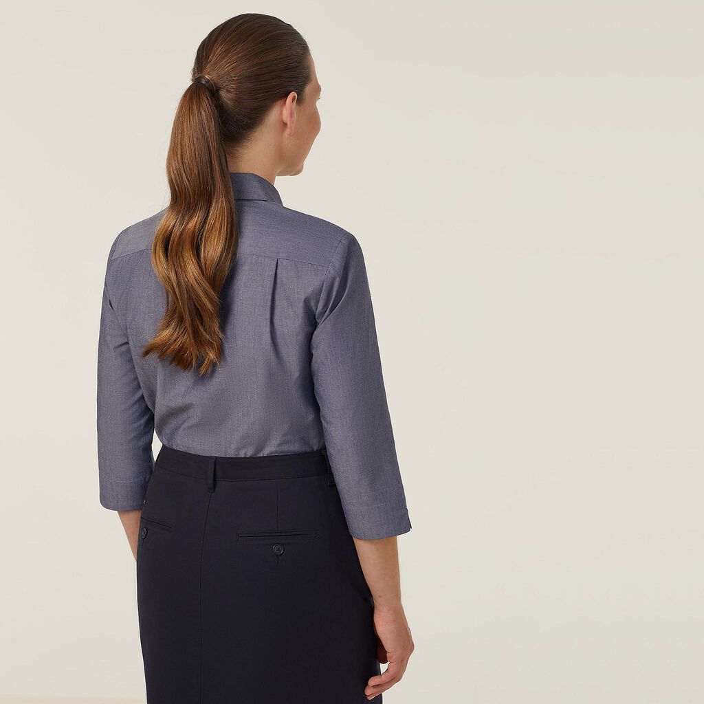 POLY COTTON END ON END 3/4 SLEEVE SHIRT
