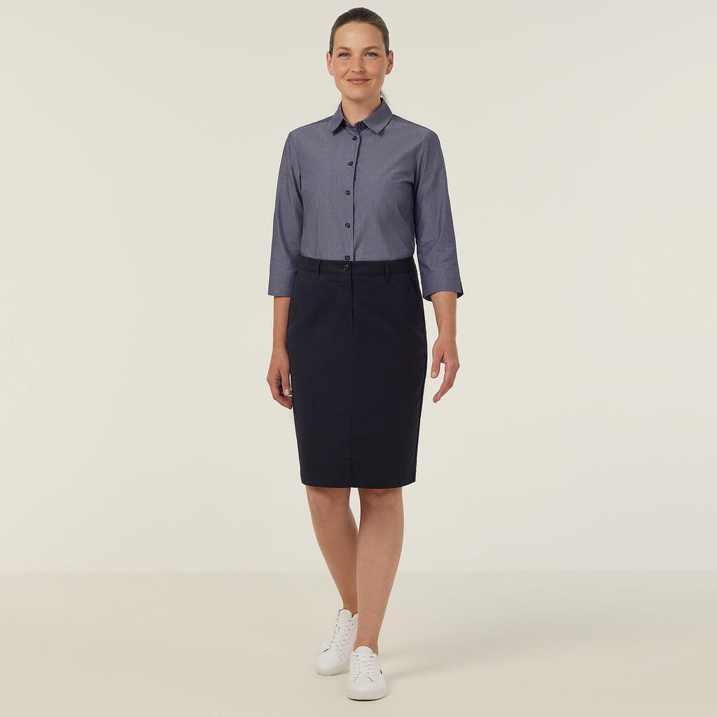 POLY COTTON END ON END 3/4 SLEEVE SHIRT
