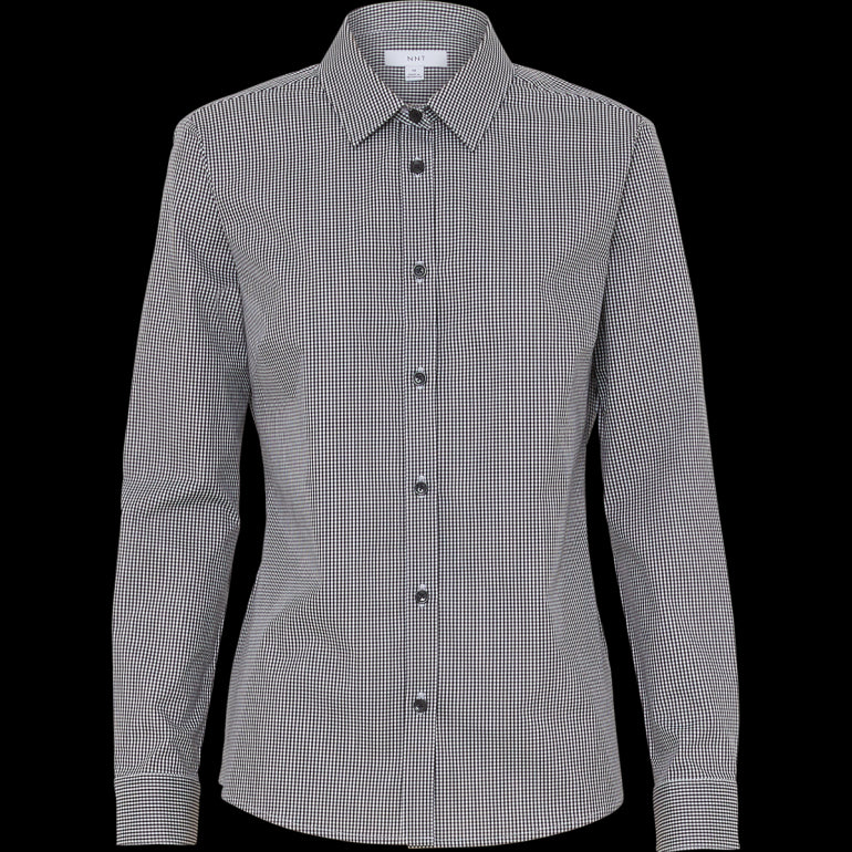 WOMEN'S AVIGNON GINGHAM CHECKERED LONGSLEEVES-SLIM SHIRT