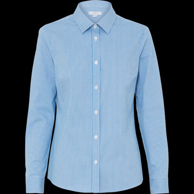 WOMEN'S AVIGNON GINGHAM CHECKERED LONGSLEEVES-SLIM SHIRT