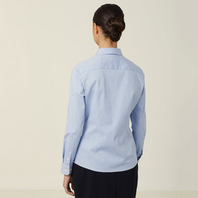 WOMEN'S AVIGNON GINGHAM CHECKERED LONGSLEEVES-SLIM SHIRT