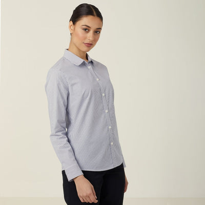 WOMEN'S AVIGNON FINE BLOCK STRIPE STRETCH LONG SLEEVE SHIRT