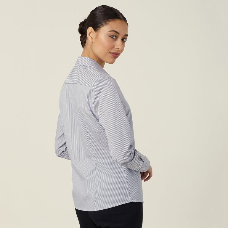 WOMEN'S AVIGNON FINE BLOCK STRIPE STRETCH LONG SLEEVE SHIRT