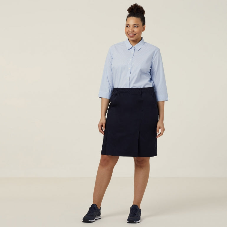 AVIGNON FINE BLOCK STRIPE STRETCH 3/4 SLEEVE SHIRT