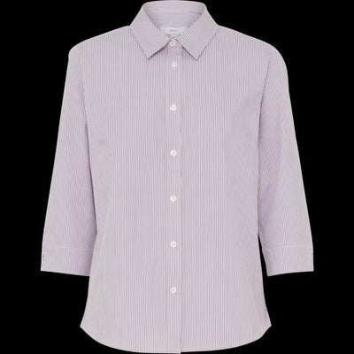 AVIGNON FINE BLOCK STRIPE STRETCH 3/4 SLEEVE SHIRT