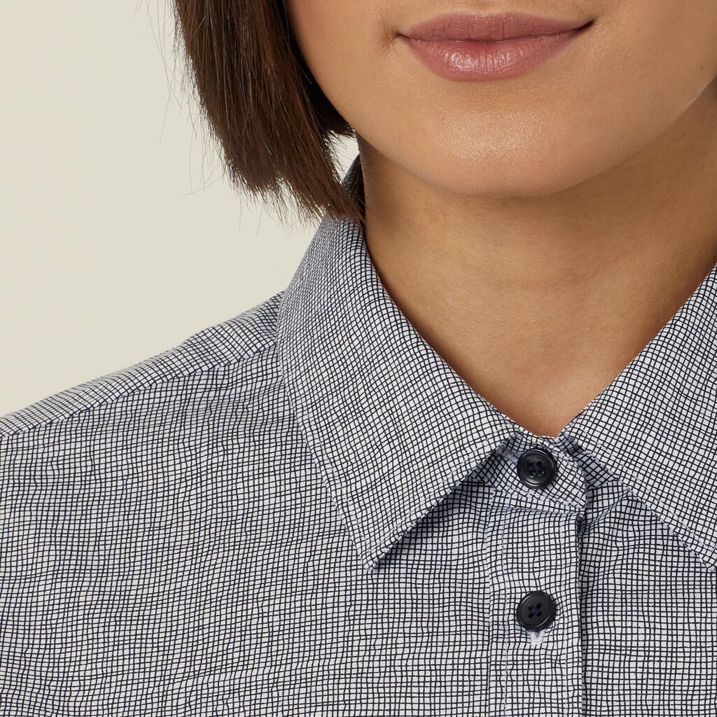 AVIGNON ABSTRACT PRINT STRETCH 3/4 SLEEVE SHIRT