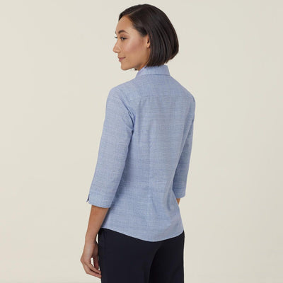 AVIGNON ABSTRACT PRINT STRETCH 3/4 SLEEVE SHIRT