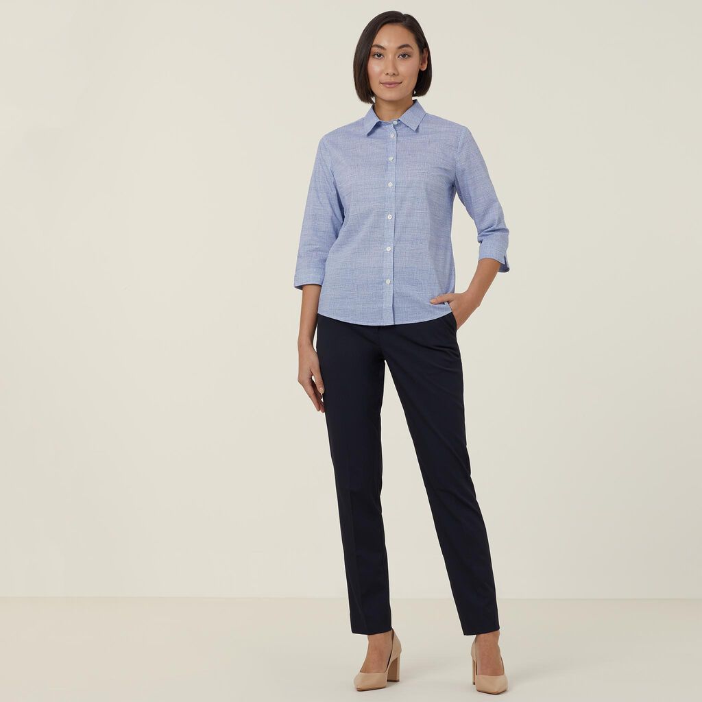 AVIGNON ABSTRACT PRINT STRETCH 3/4 SLEEVE SHIRT
