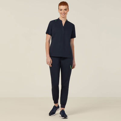 NEXT-GEN ANTIBACTERIAL ACTIVE BLACKBURN MANDARIN COLLAR SCRUB TOP