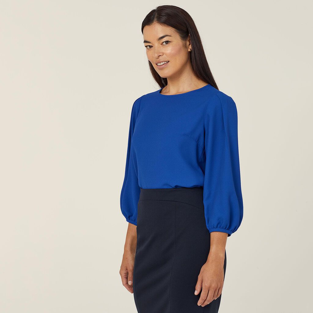 FRENCH GEORGETTE 3/4 SLEEVE TOP