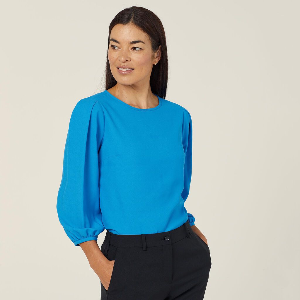 FRENCH GEORGETTE 3/4 SLEEVE TOP