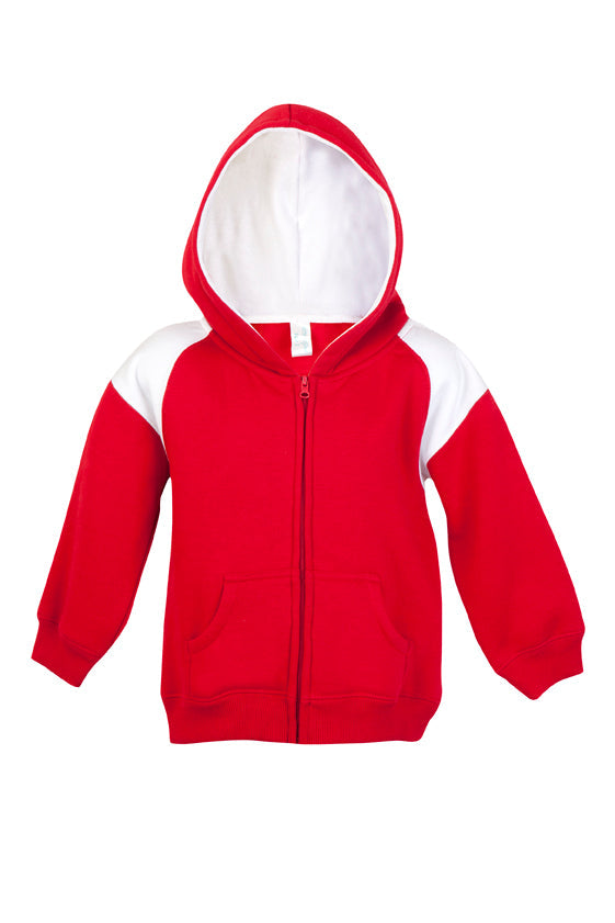 F335ZZ-Kids Shoulder  Contrast Panel Hoodies with Zipper