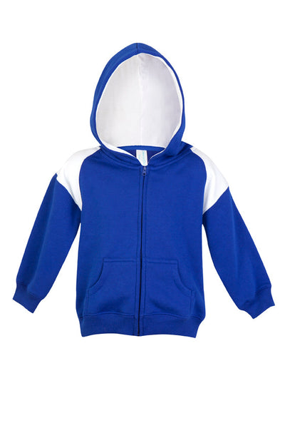F335ZZ-Kids Shoulder  Contrast Panel Hoodies with Zipper