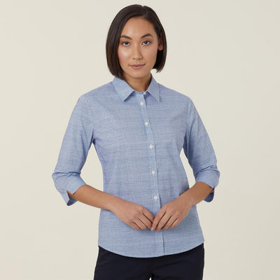 AVIGNON ABSTRACT PRINT STRETCH 3/4 SLEEVE SHIRT