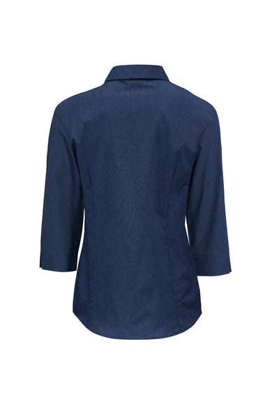 LB8200-Ladies Micro Check 3/4 Sleeve Shirt
