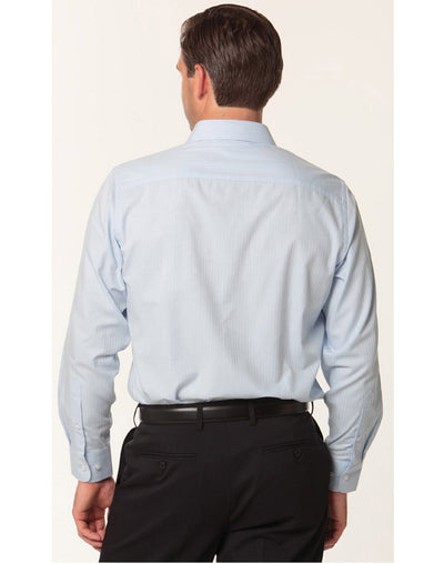 M7112 Men's Mini Herringbone Long Sleeve Shirt