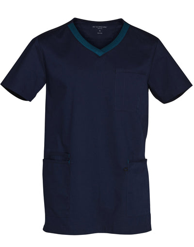 M7650 MENS V-NECK CONTRAST TRIM SCRUB TOP