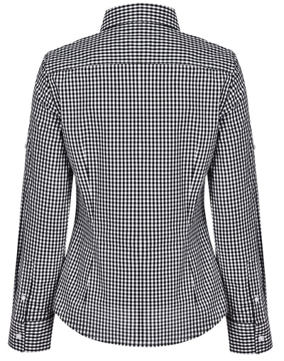 M8300L Ladies' Gingham Check Long Sleeve Shirt
