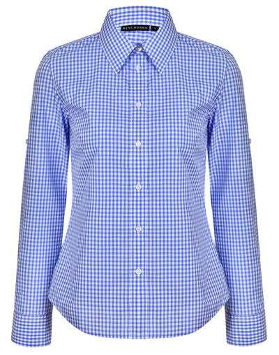 M8300L Ladies' Gingham Check Long Sleeve Shirt