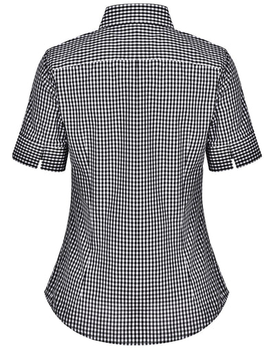 M8300S Ladies' Gingham Check Short Sleeve Shirt