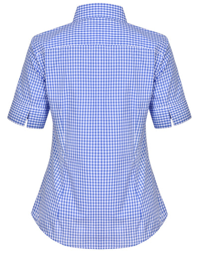M8300S Ladies' Gingham Check Short Sleeve Shirt