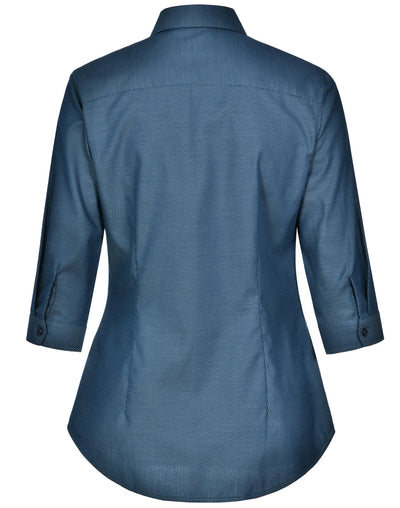 M8400Q ASCOT LADIES 3/4 SLEEVE DOT JACQUARD STRETCH SHIRT