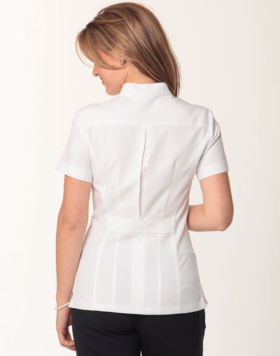 M8636S Women's Full Zip Front Short Sleeve Tunic