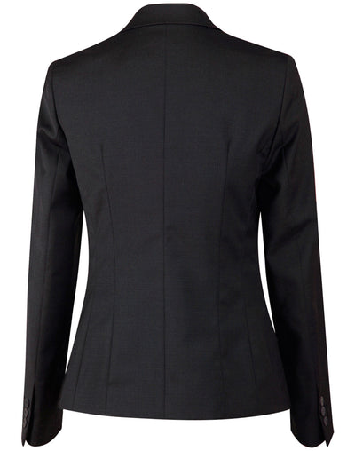 M9201 Ladies' Wool Blend Stretch One Button Cropped Jacket